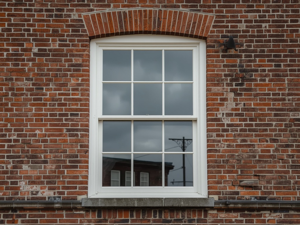 Detailopname van een wit kunststof kozijn met HR++ glas in een karakteristieke woning in Hasselt