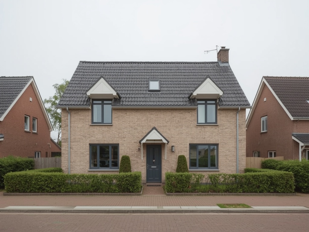 Moderne vrijstaande woning in Staphorst-Rouveen met donkergrijze kunststof kozijnen