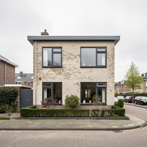 Moderne twee-onder-een-kapwoning in Raalte met antraciet grijze kunststof kozijnen