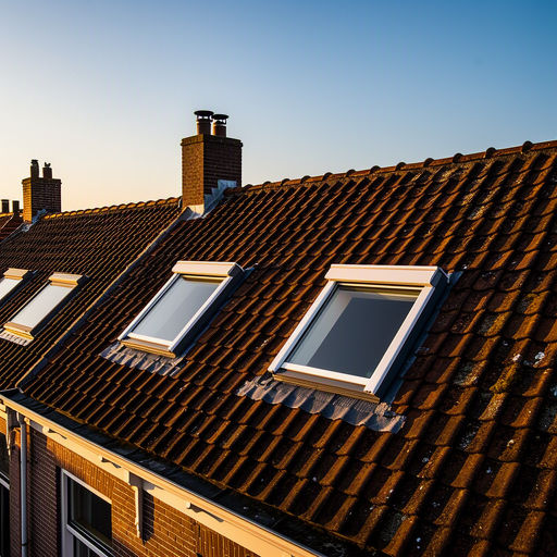 Kunststof dakraam in het schuine dak van een woning in Zwolle