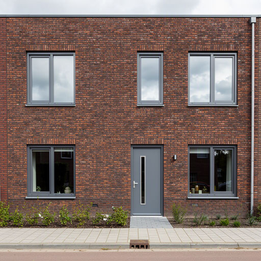 Kunststof kozijnen aan de voorgevel van een woning in Zwolle